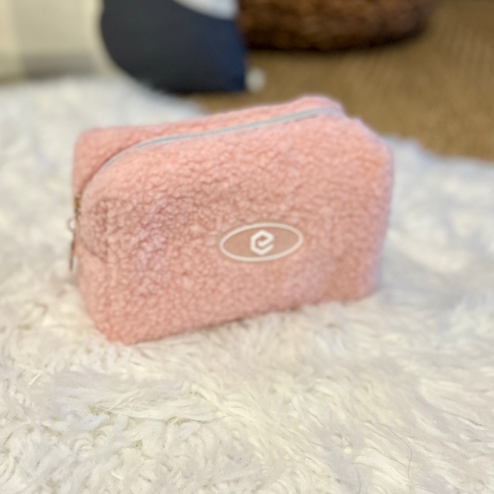 Pink Sherpa Makeup Toiletry Bag